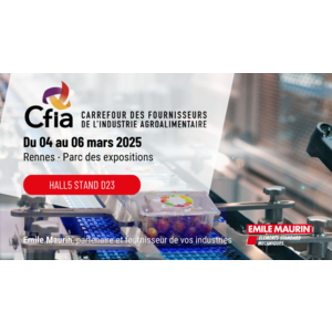 Emile Maurin expose au salon CFIA Rennes 2025 – Du 04 au 06 mars 2025. Retrouvez vos experts en éléments normalisés sur le stand Hall 5 Stand D23.