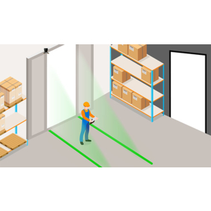 Projecteur de ligne virtuelle LED: pour diminuer le risque d'accident entre piétons et engins de manutention