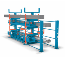Racks à tiroirs sur bras pour tubes & barres