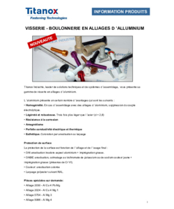Catalogue Visserie aluminium Titanox