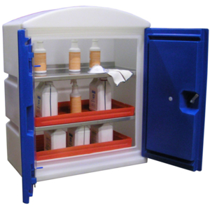 Armoire polyéthylène étagères inox pour le stockage de produits corrosifs