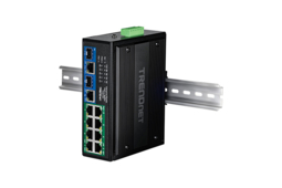 TRENDnet dévoile un nouveau switch industriel  Gigabit 400 W PoE++ à rail DIN à 10 ports