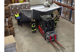 Couverture anti feu pour chariot élévateur avec batteries Lithium  - DIFOPE Ref. COUVAF-CHA