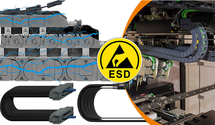 Chaînes porte-câbles ESD