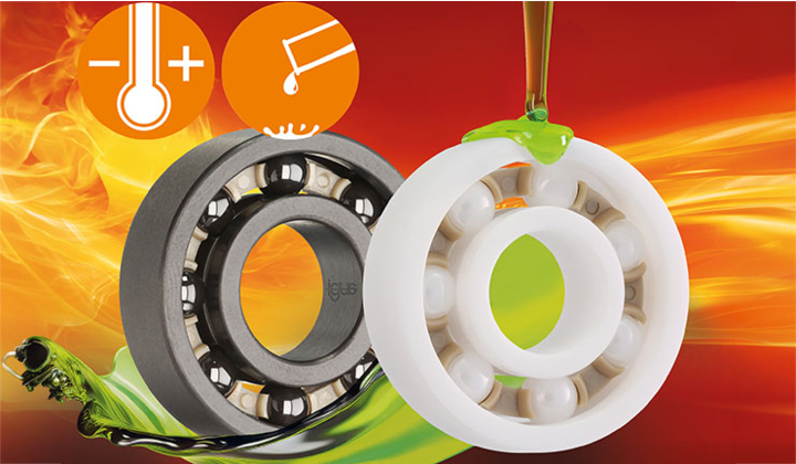 Deux nouveaux roulements à billes xiros résistants aux produits chimiques chez IGUS