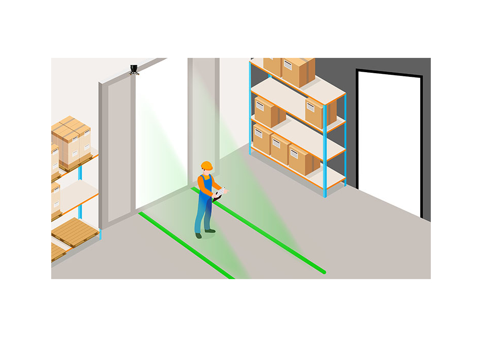 Projecteur de ligne virtuelle LED: pour diminuer le risque d'accident entre piétons et engins de manutention