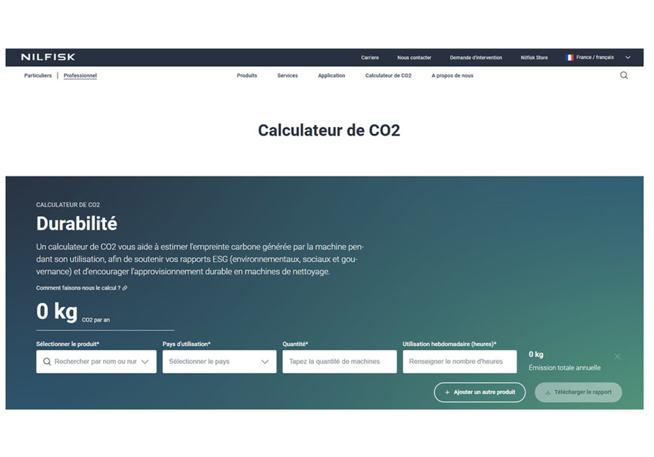 Nilfisk présente le premier calculateur de CO2 du nettoyage industriel