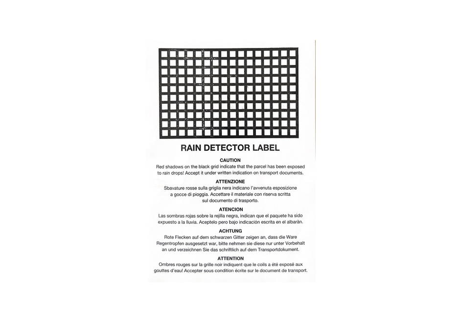 Etiquette indicateur de pluie