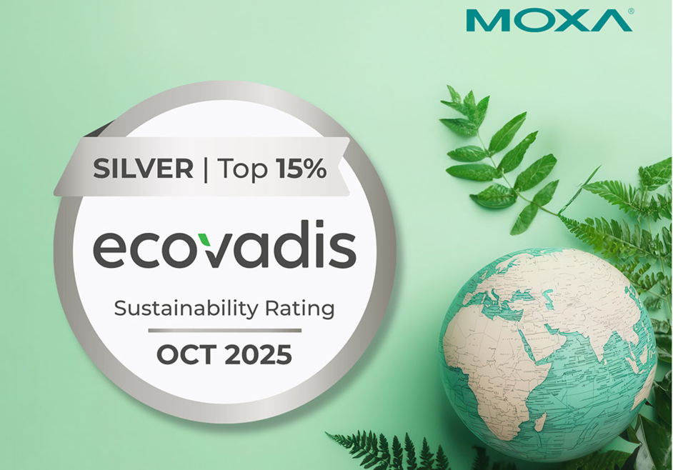 Moxa remporte la médaille d'argent EcoVadis pour ses performances en matière de développement durable