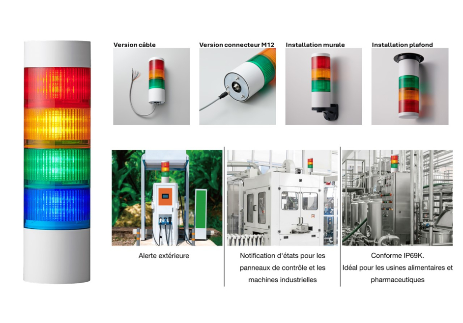 Colonne LR10 avec buzzer et 5 étages lumineux - PATLITE