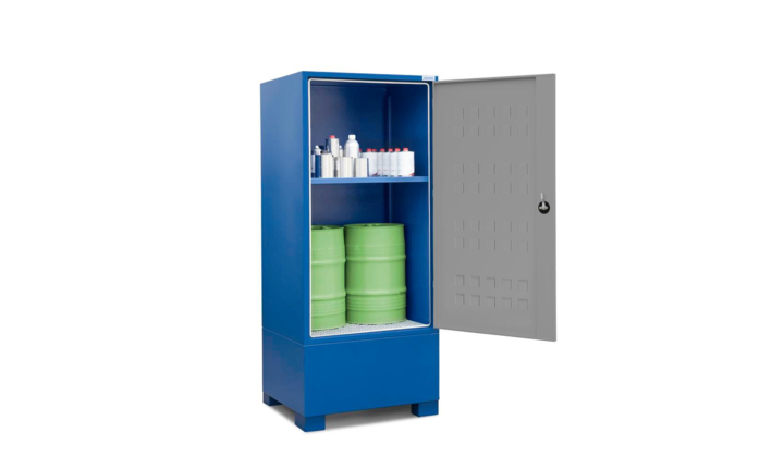 Box de stockage SteelSafe D2, avec portes et 2 x 2 étagères pour petits  récipients