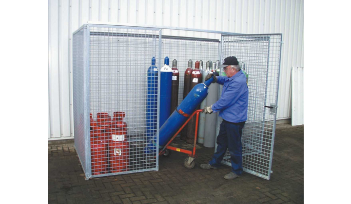 Box de stockage de bouteilles de gaz en acier galvanisé avec base