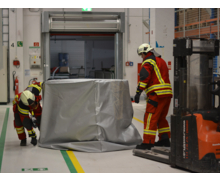 Couverture anti feu pour caisse palette avec batteries Lithium  - DIFOPE Ref. COUVAF-PAL